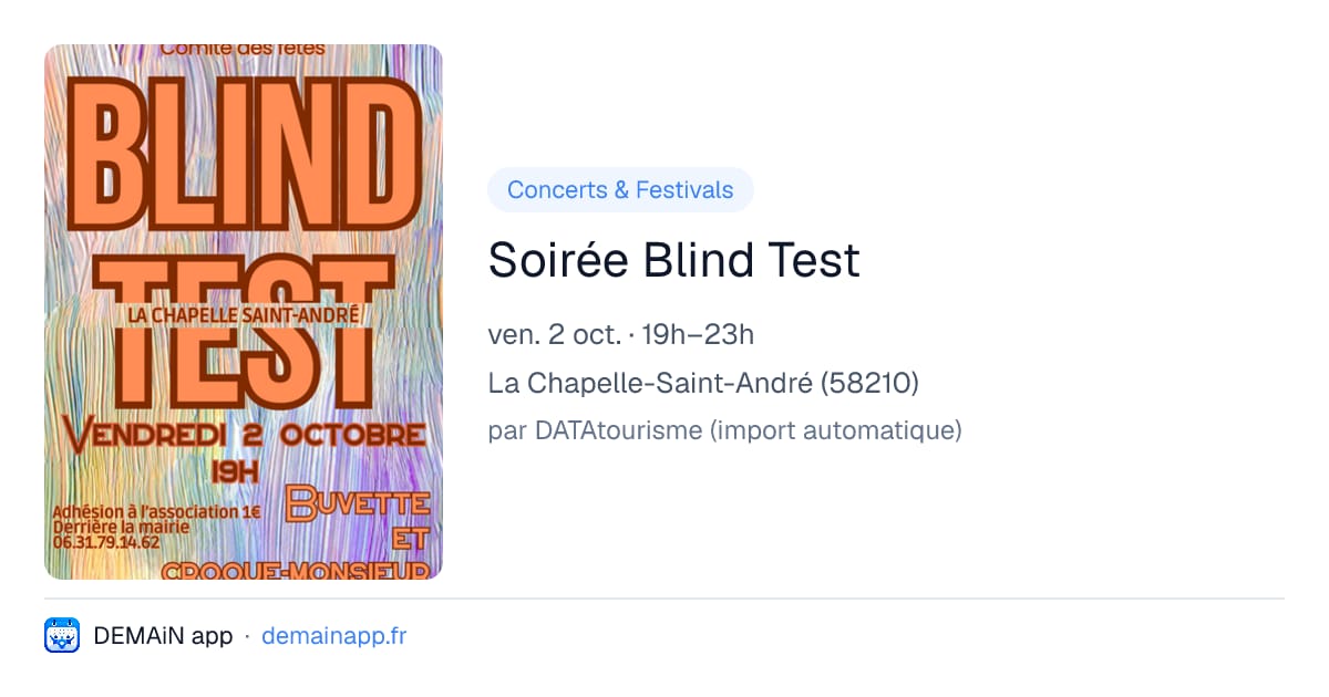 Soirée Blind Test — La Chapelle-Saint-André