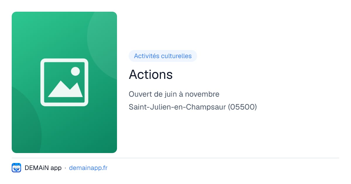 Actions — Saint-Julien-en-Champsaur
