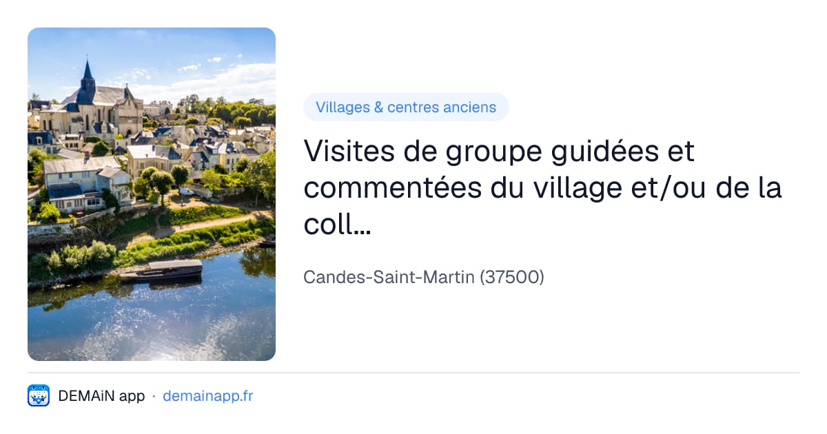 Visites de groupe guidées et commentées du village et/ou de la collégiale de Candes-Saint-Martin — Candes-Saint-Martin