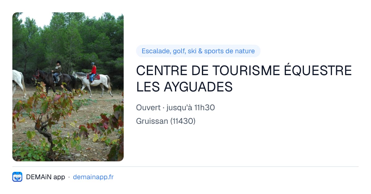 CENTRE DE TOURISME ÉQUESTRE LES AYGUADES — Gruissan