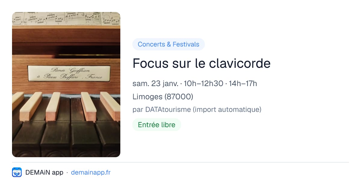 Focus sur le clavicorde — Limoges