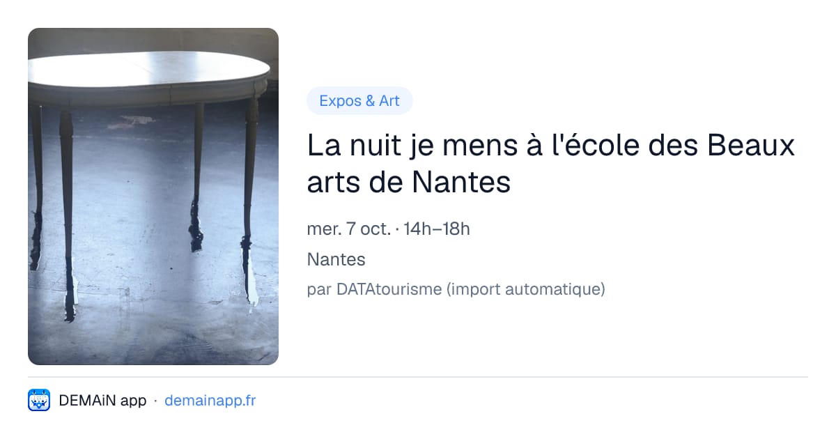 La nuit je mens à l'école des Beaux arts de Nantes — Nantes