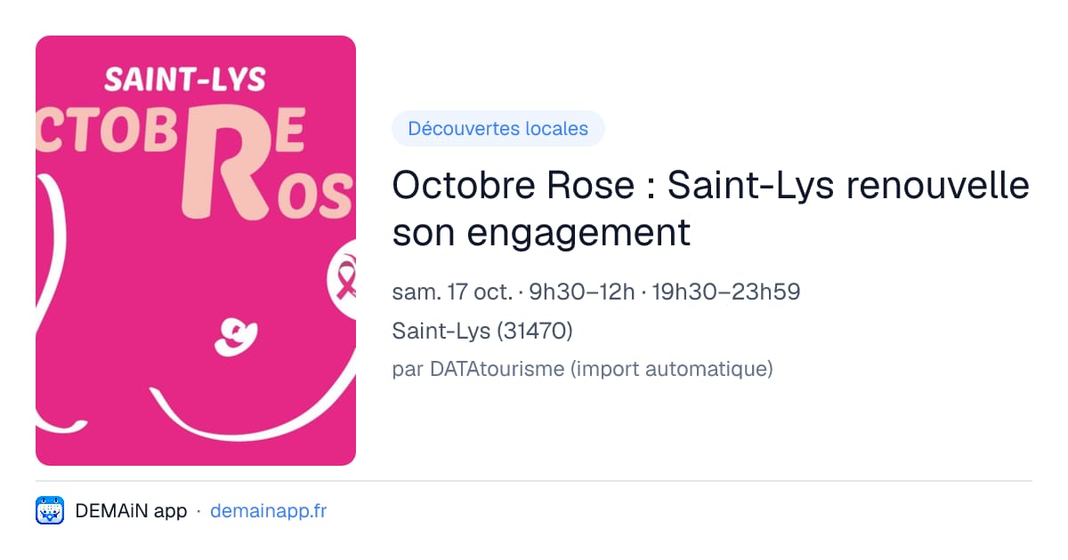 Octobre Rose : Saint-Lys renouvelle son engagement — Saint-Lys