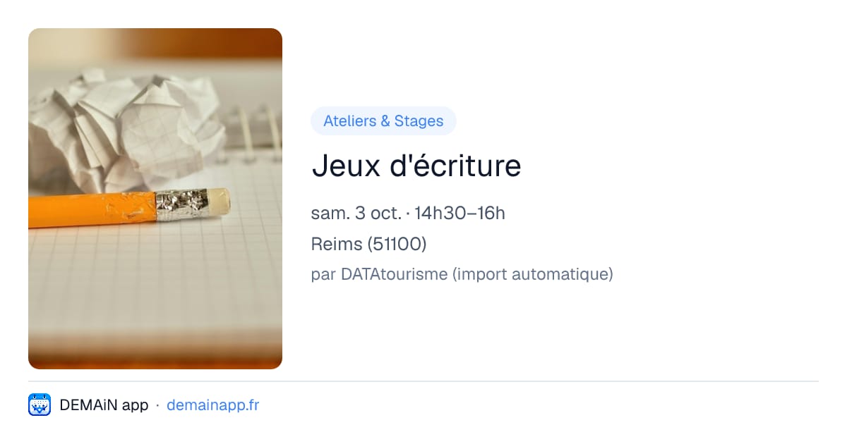Jeux d'écriture — Reims