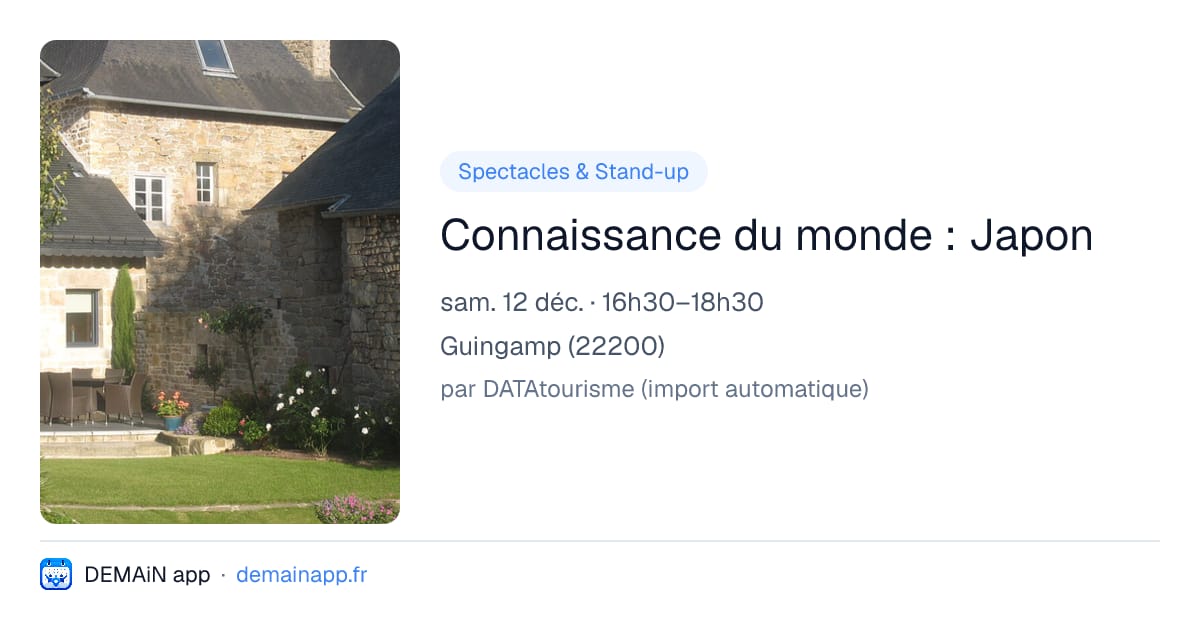 Connaissance du monde : Japon — Guingamp