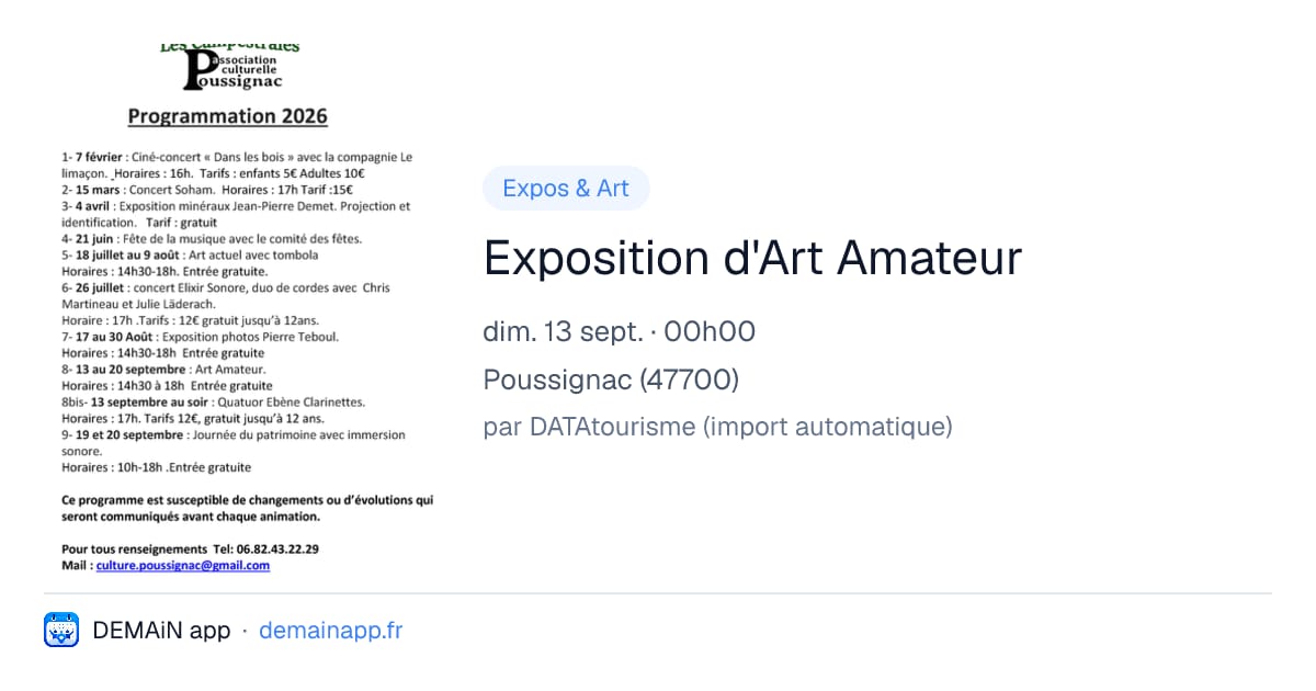 Exposition d'Art Amateur — Poussignac