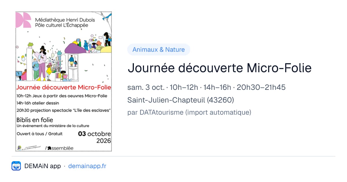 Journée découverte Micro-Folie — Saint-Julien-Chapteuil