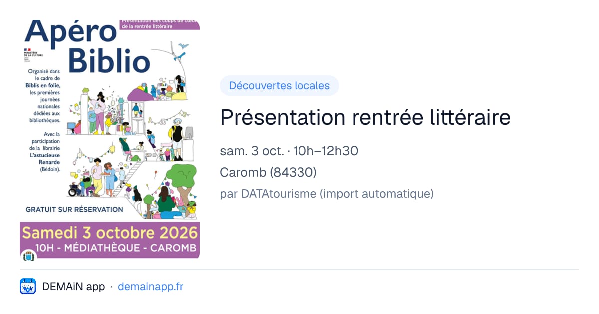 Présentation rentrée littéraire — Caromb