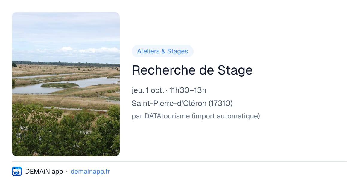 Recherche de Stage — Saint-Pierre-d'Oléron