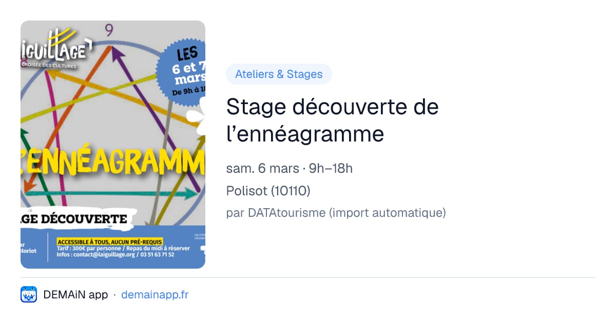 Stage découverte de l’ennéagramme — Polisot