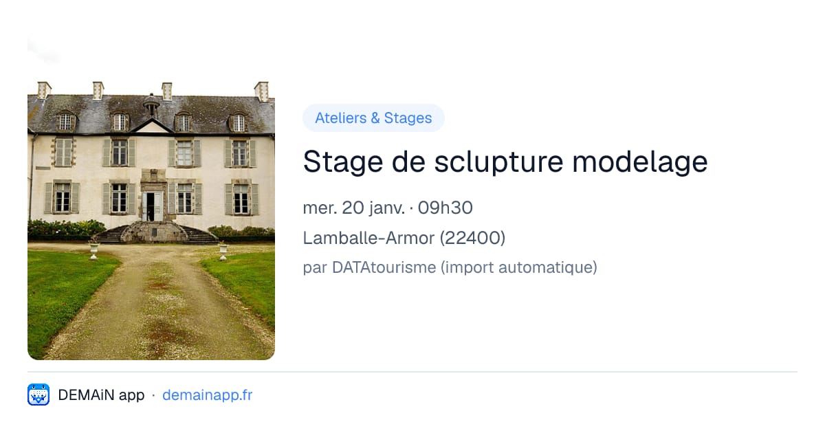 Stage de sclupture modelage — Lamballe-Armor