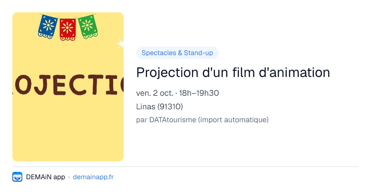 Projection d'un film d'animation — Linas