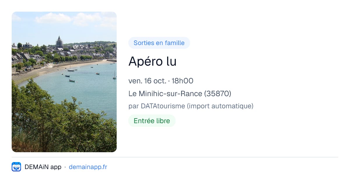 Apéro lu — Le Minihic-sur-Rance
