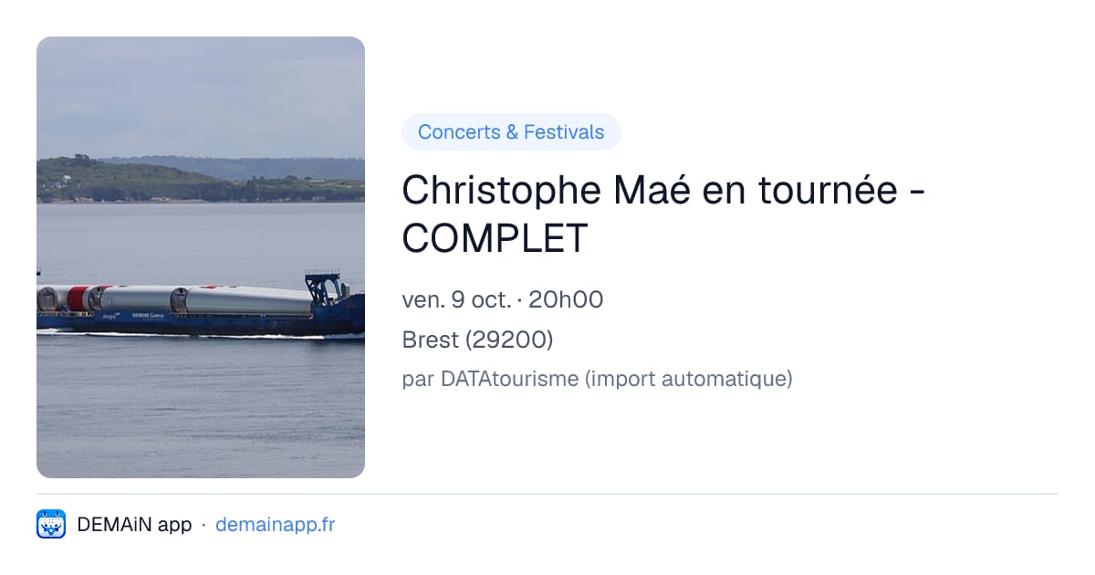 Christophe Maé en tournée - COMPLET — Brest