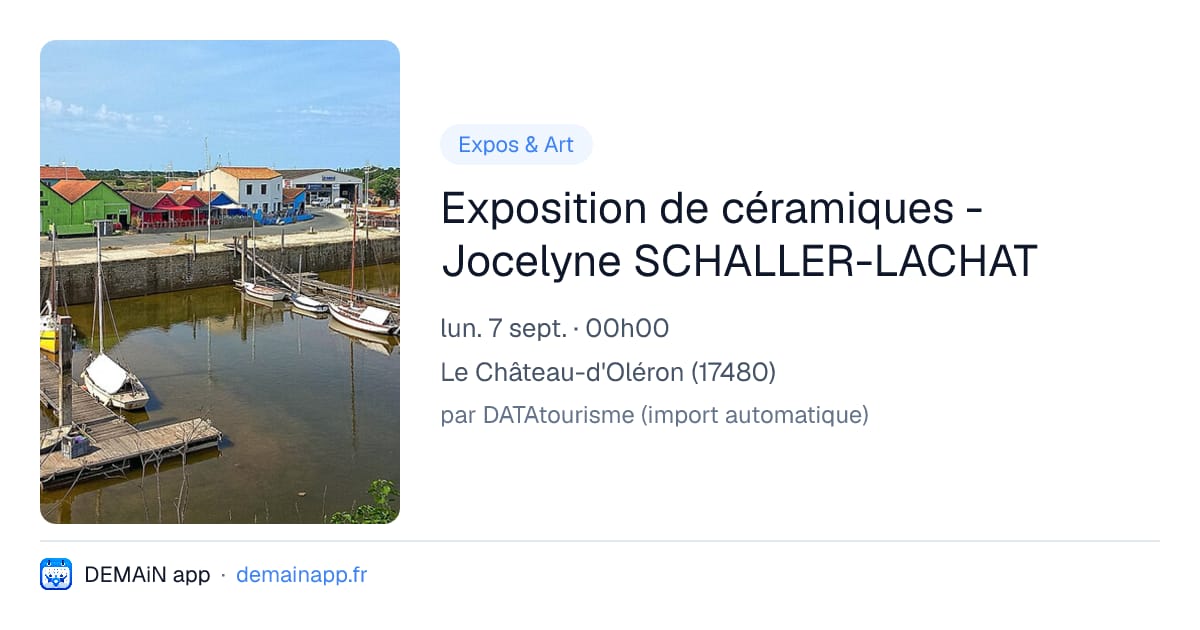 Exposition de céramiques - Jocelyne SCHALLER-LACHAT — Le Château-d'Oléron