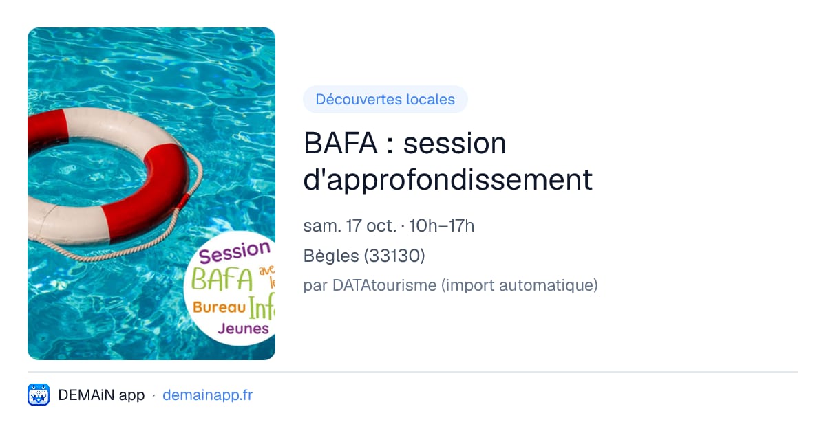 BAFA : session d'approfondissement — Bègles