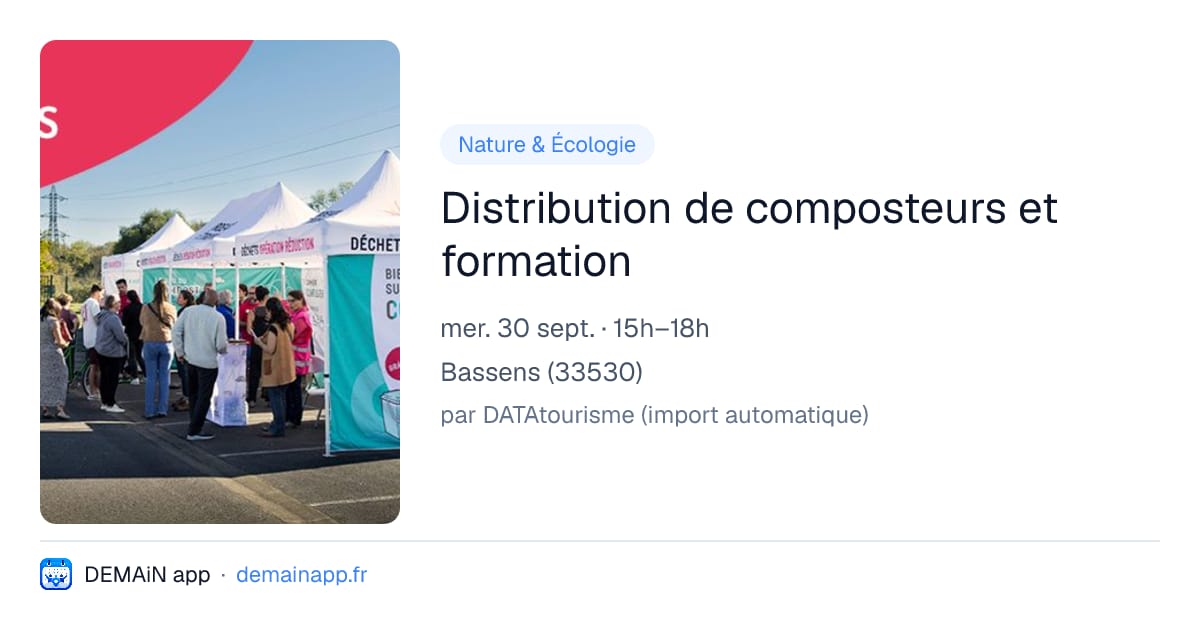 Distribution de composteurs et formation — Bassens