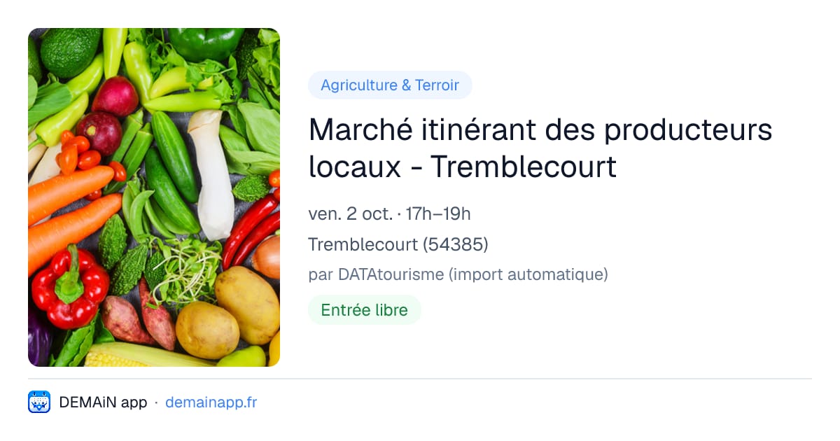 Marché itinérant des producteurs locaux - Tremblecourt — Tremblecourt