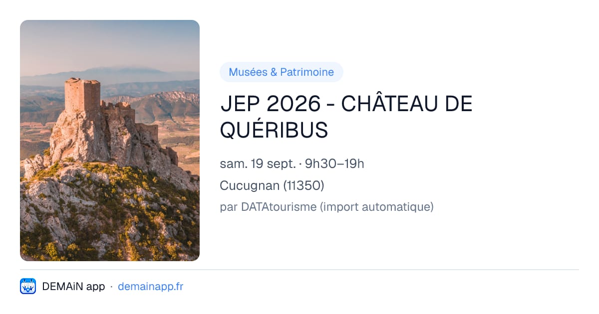 JEP 2026 - CHÂTEAU DE QUÉRIBUS — Cucugnan