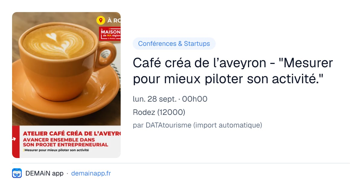 Café créa de l’aveyron - "Mesurer pour mieux piloter son activité." — Rodez