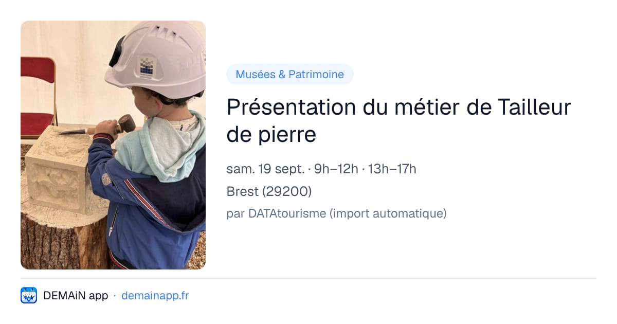 Présentation du métier de Tailleur de pierre — Brest