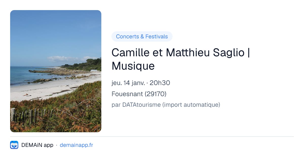 Camille et Matthieu Saglio | Musique — Fouesnant
