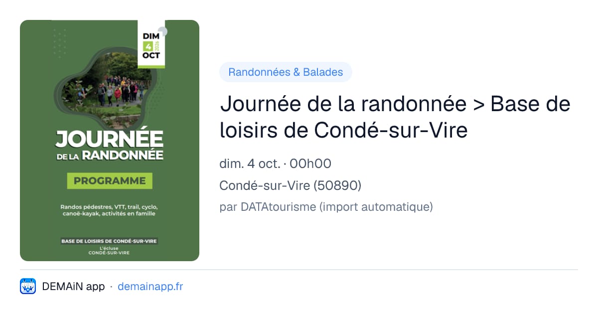 Journée de la randonnée > Base de loisirs de Condé-sur-Vire — Condé-sur-Vire