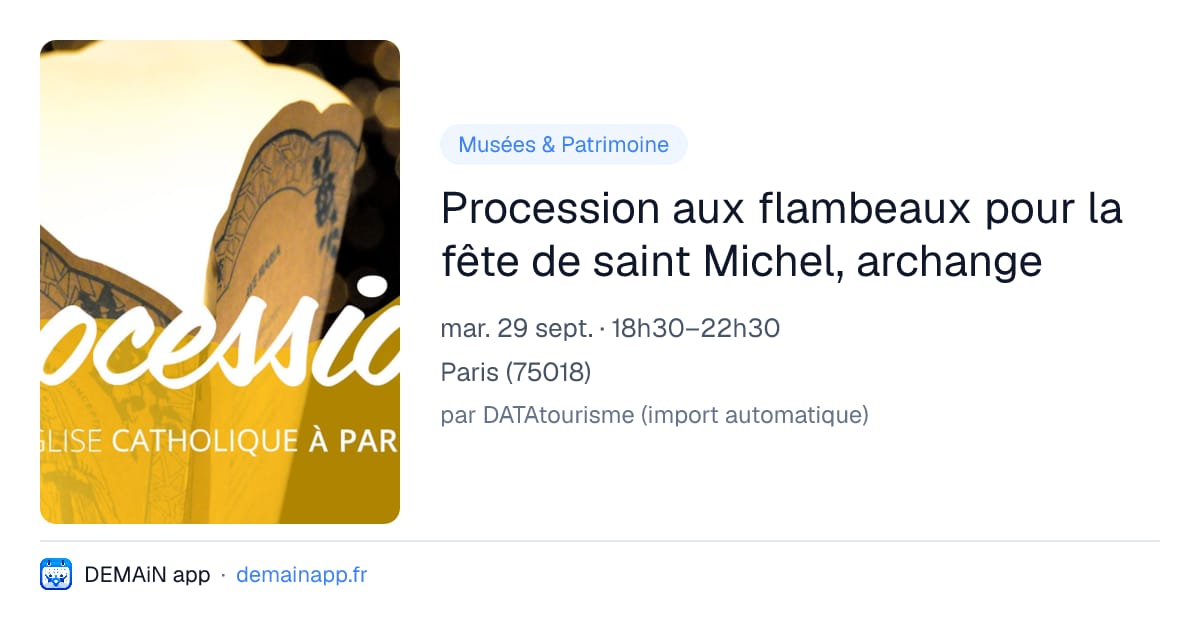 Procession aux flambeaux pour la fête de saint Michel, archange — Paris
