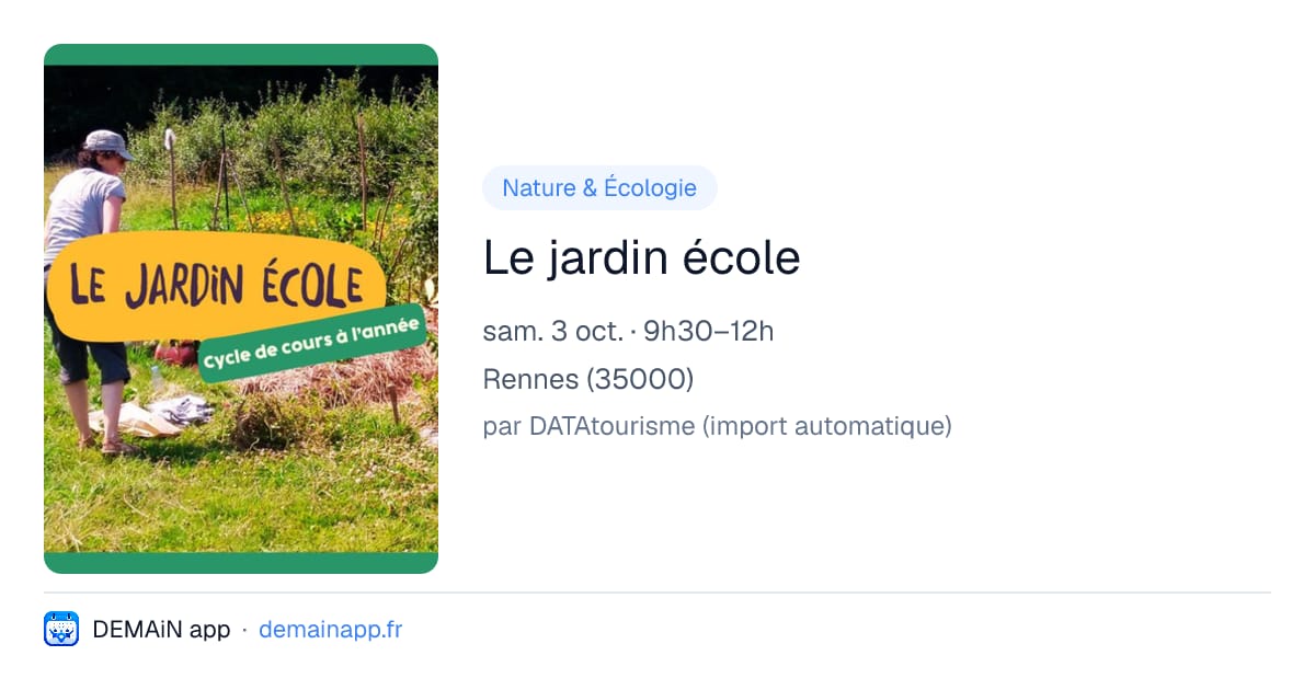 Le jardin école — Rennes