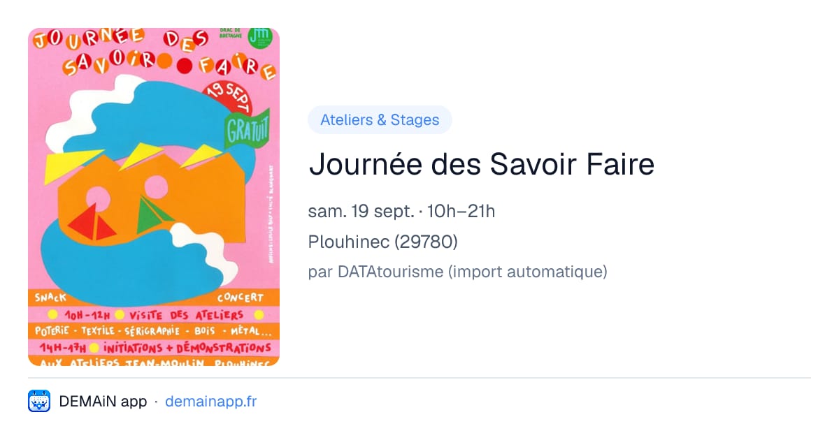 Journée des Savoir Faire — Plouhinec