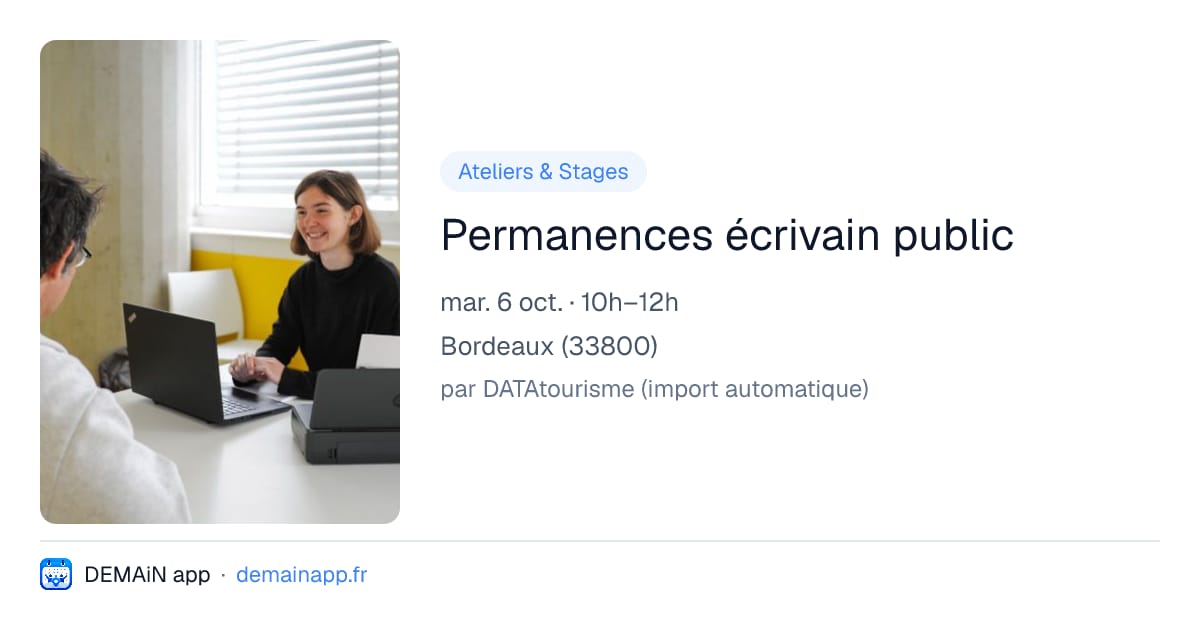 Permanences écrivain public — Bordeaux