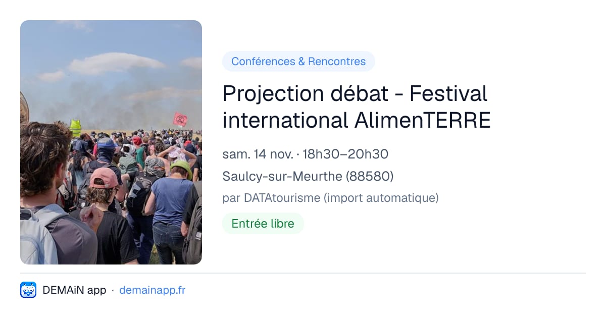 Projection débat - Festival international AlimenTERRE — Saulcy-sur-Meurthe