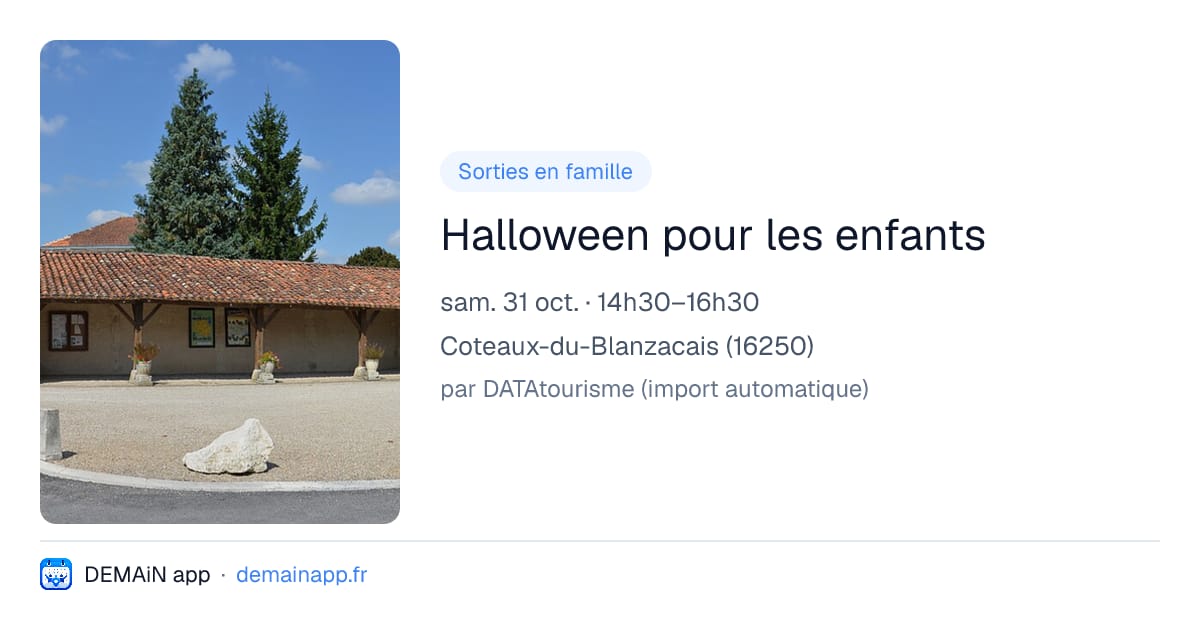 Halloween pour les enfants — Coteaux-du-Blanzacais