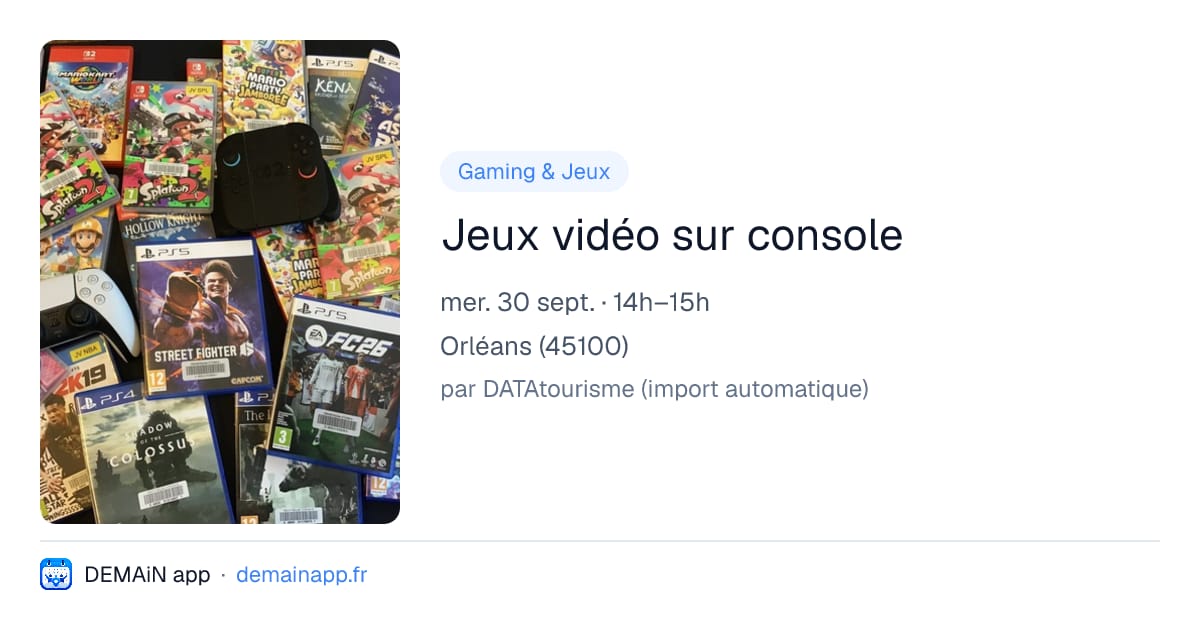 Jeux vidéo sur console — Orléans