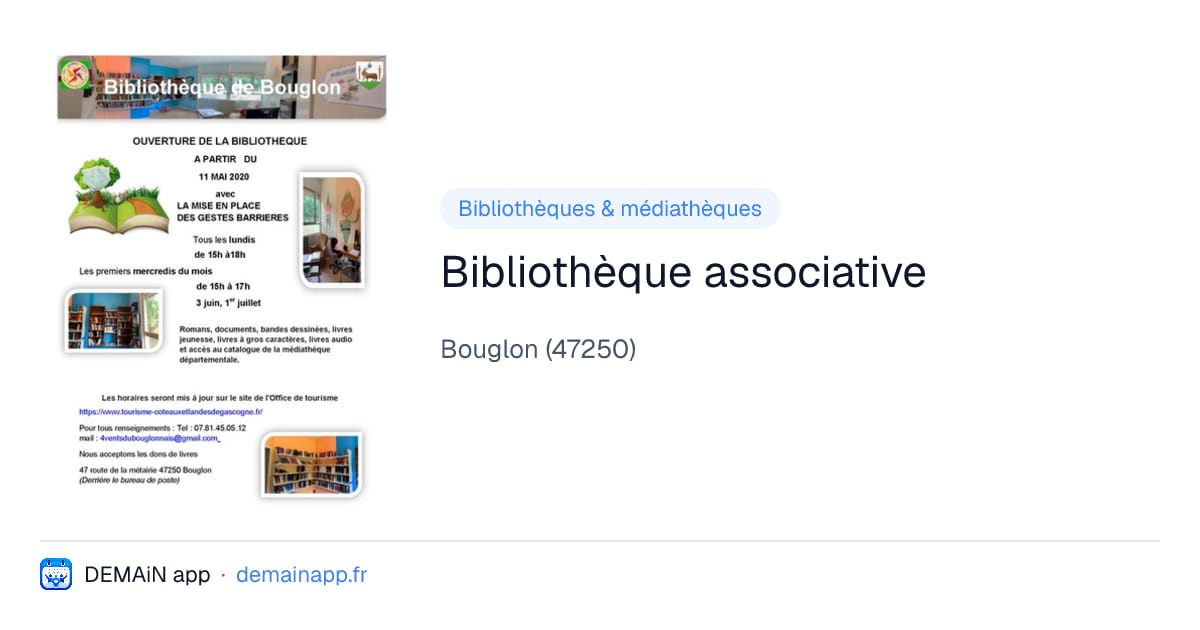 Bibliothèque associative — Bouglon