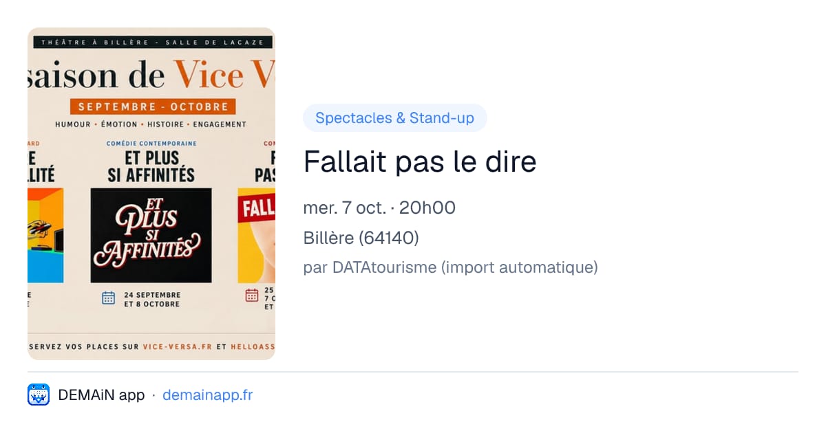 Fallait pas le dire — Billère