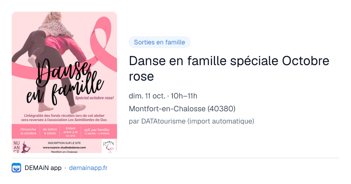 Danse en famille spéciale Octobre rose — Montfort-en-Chalosse