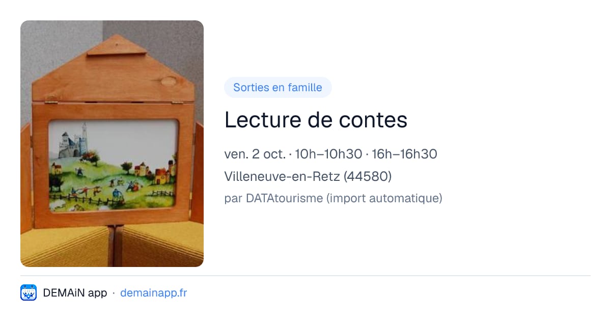 Lecture de contes — Villeneuve-en-Retz