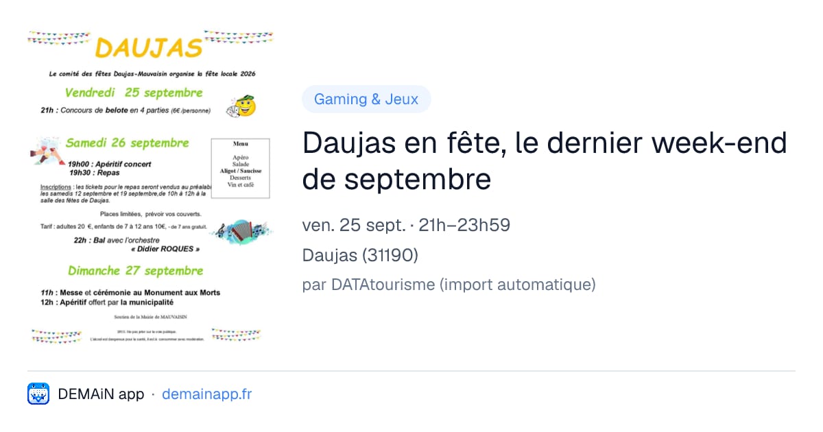 Daujas en fête, le dernier week-end de septembre — Daujas
