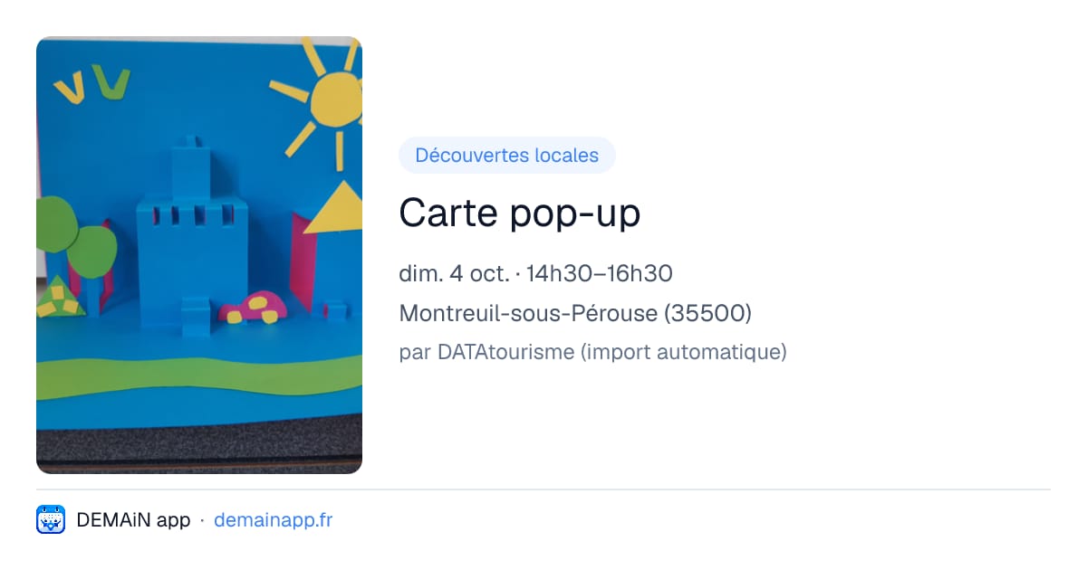 Carte pop-up — Montreuil-sous-Pérouse
