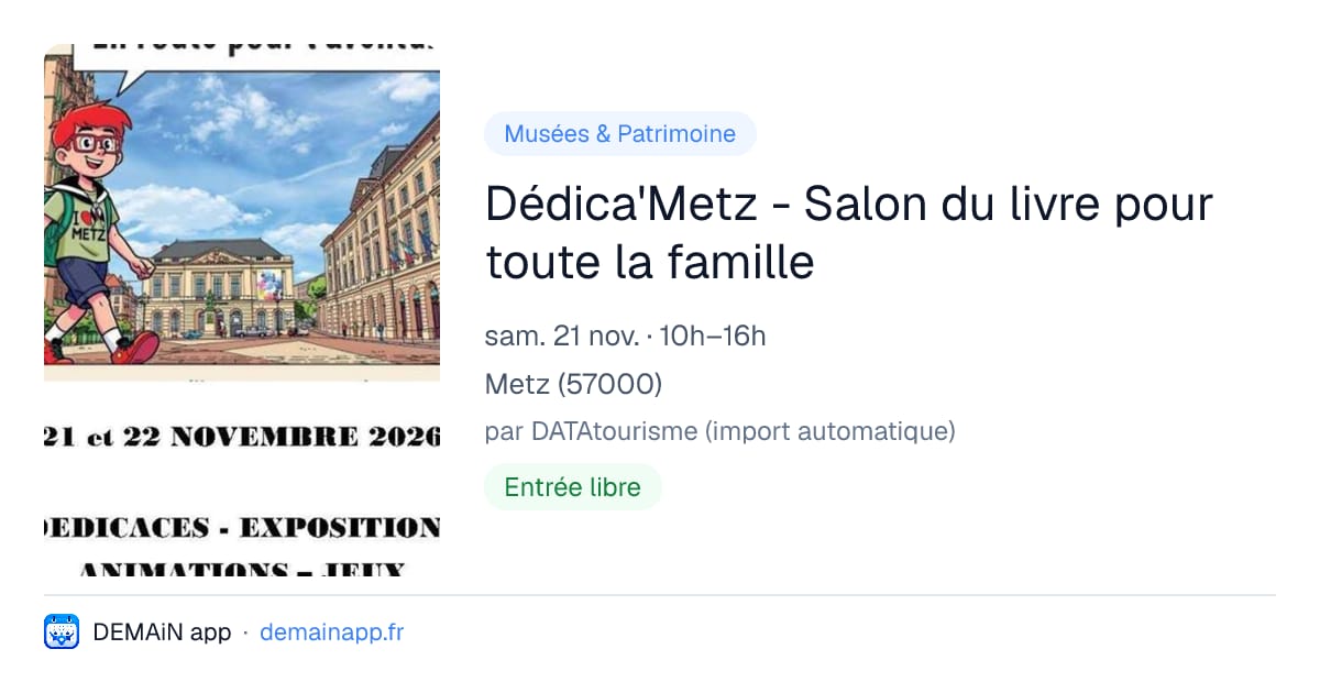 Dédica'Metz - Salon du livre pour toute la famille — Metz