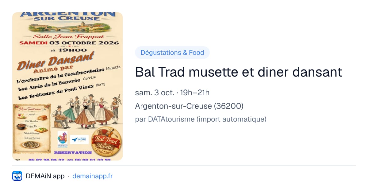 Bal Trad musette et diner dansant — Argenton-sur-Creuse