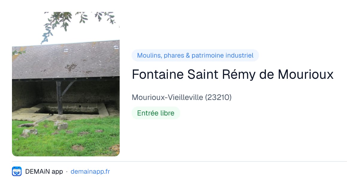Fontaine Saint Rémy de Mourioux — Mourioux-Vieilleville