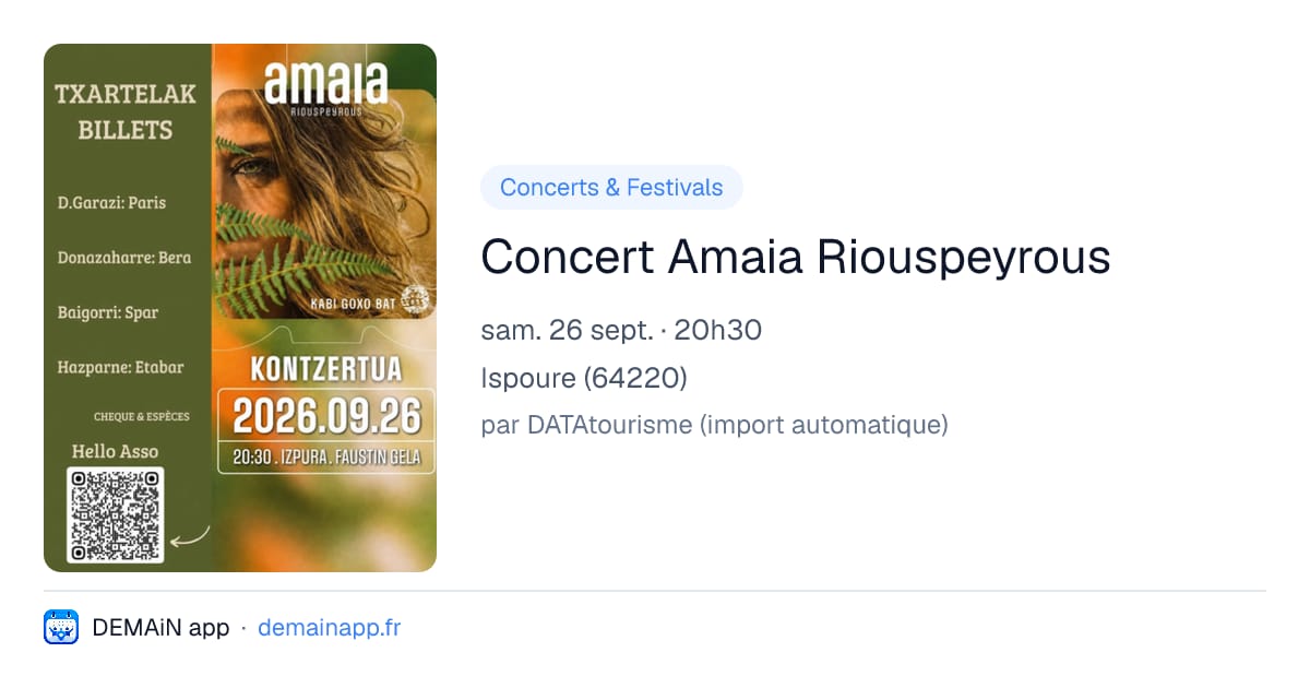 Concert Amaia Riouspeyrous — Ispoure