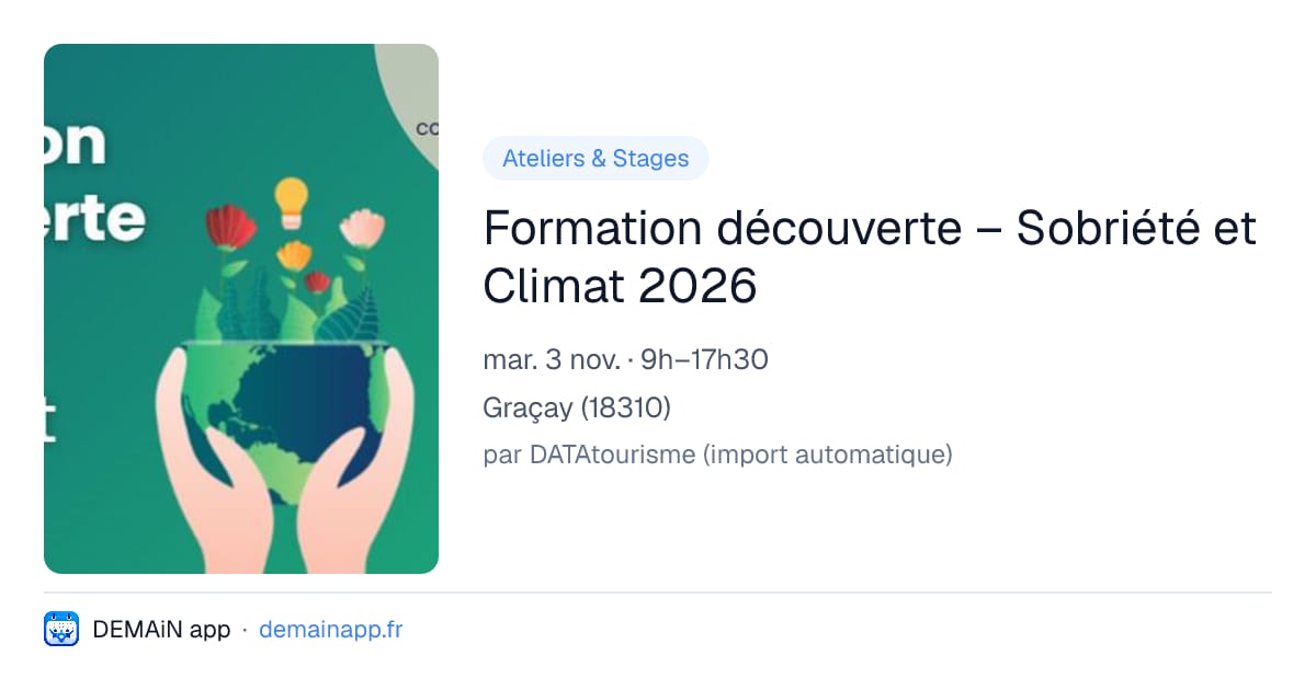 Formation découverte – Sobriété et Climat 2026 — Graçay