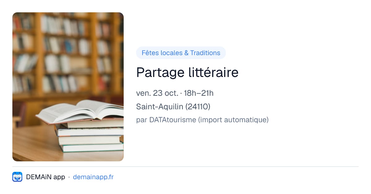 Partage littéraire — Saint-Aquilin