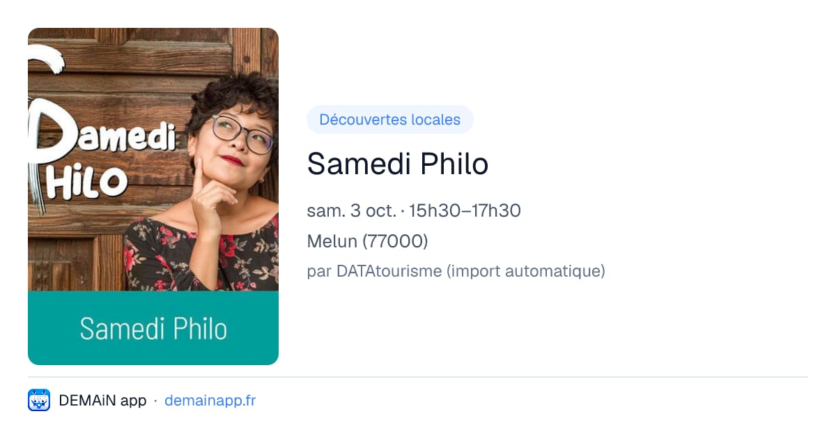 Samedi Philo — Melun