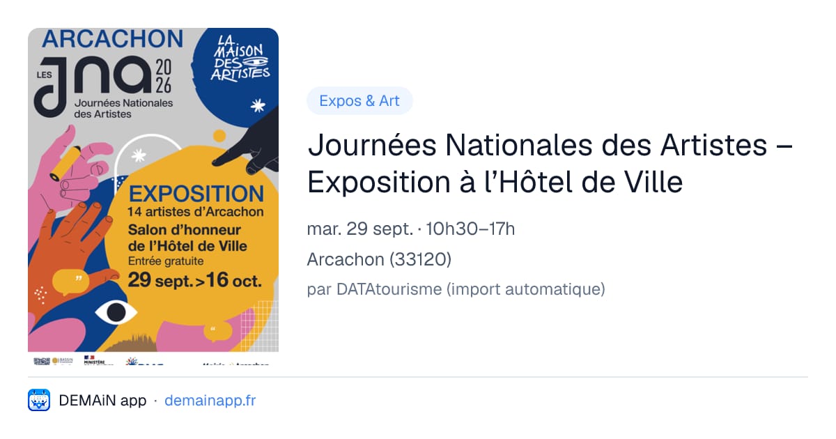 Journées Nationales des Artistes – Exposition à l’Hôtel de Ville — Arcachon