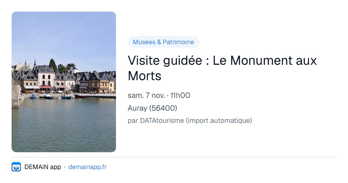 Visite guidée : Le Monument aux Morts — Auray