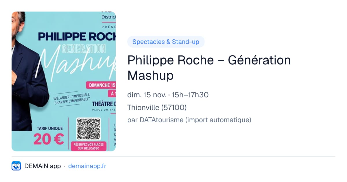 Philippe Roche – Génération Mashup — Thionville